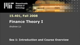 Finance Theory | 1. Introduction and Course Overview