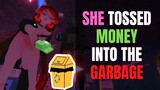 The Clumsy Crackhead Jaki #1 : She Tossed Money Into The Garbage