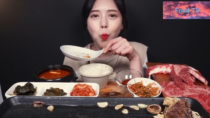 Món Hàn : Thưởng thức bò cùng nấm nướng 3 #bepHan