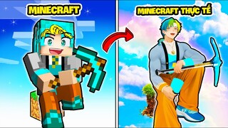 YABUN THỬ THÁCH 24 GIỜ BIẾN THÀNH NGƯỜI THẬT SINH TỒN 1 BLOCK SIÊU THỰC TẾ TRONG MINECRAFT ĐỜI THẬT