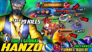 Hanzo 2021 Funnel Build & Gameplay! Top 1 Global Hanzo & Top 1 Supreme Peru ~ Mobile Legends