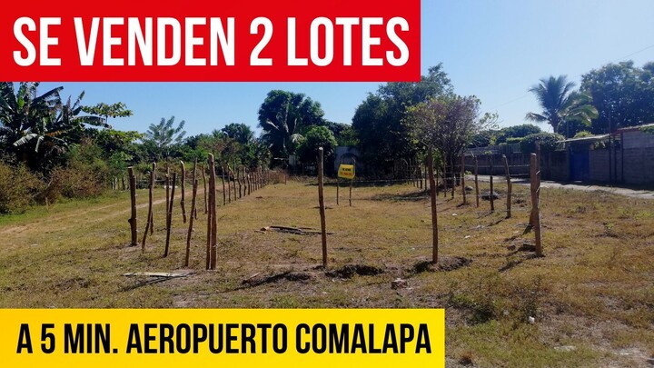 SE VENDEN 2 LOTES A 5 Min. DEL AEROPUERTO INTERNACIONAL SAN OSCAR A. ROMERO, Comalapa | $20,000 NEG.