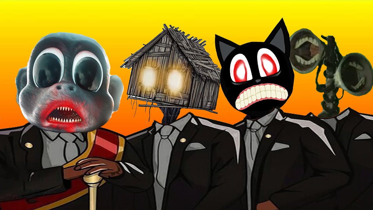 Cartoon Monkey And Cartoon Cat VS House Head - Coffin Dance Meme Song (  COVER ) - Bstation