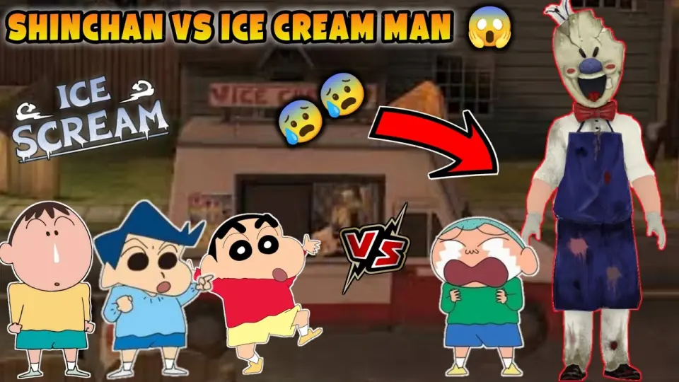 Shinchan masao bo kazama playing ice cream horror game😱 | shinchan vs  rod😰 | shinchan horror | hindi - Bilibili