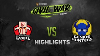 Lupon Civil War S2 : ShukShukShuk Ragers VS Genius Hunters Highlights