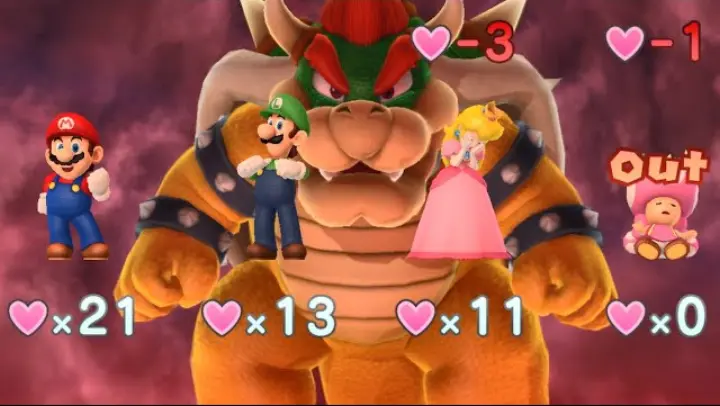 Mario Party 10 - Mario vs Luigi vs Peach vs Toadette vs Bowser - Chaos Castle