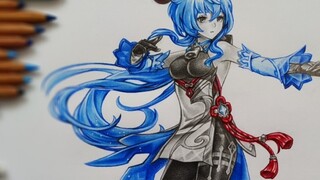 Genshin Impact [Sketch+color lead hand-painted] Heisi Ganyu rugi kalau tidak baca!