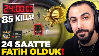 24 SAAT ARALIKSIZ FATİHE KASMA CHALLENGE 85 KILLS!! 😮 (DESTANSI ÇERÇEVEYİ ALDIK) | PUBG MOBILE