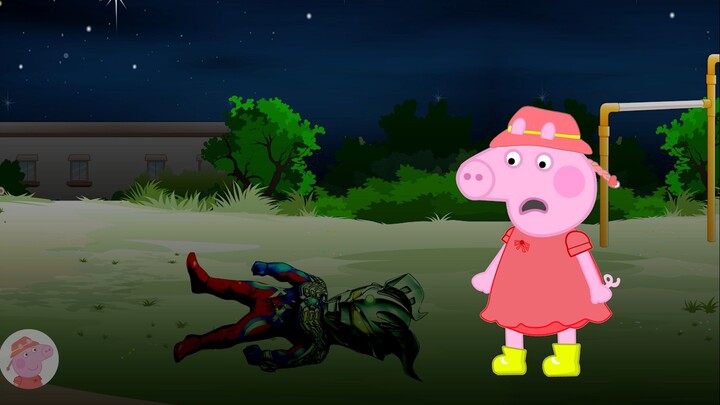 Ultraman Zero fainted, Peppa Pig came to rescue him