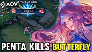 AOV : BUTTERFLY GAMEPLAY | PENTA KILLS - ARENA OF VALOR LIÊNQUÂNMOBILE ROV COT