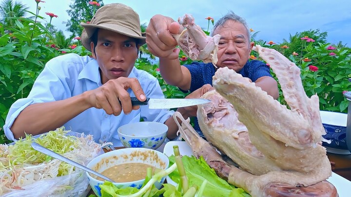 VỊT NẤU CHÁO NẤM CHẤM CHAO SẢ ỚT || MUKBANG ĐỒNG QUÊ