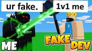 ฉันเจอเดฟปลอมและ 1v1ED เขา (Roblox BedWars)