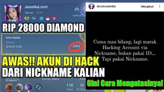 AWAS AKUN DI HACK DARI NICKMAME MLBB KALIAN!! CARA MENGATASI AKUN MOBILE LEGENDS YANG DI HACK