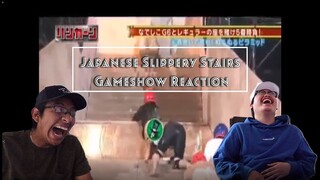 Reacting to "Funny Japanese Gameshow Slippery Stairs Pyramid"