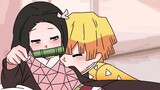 Reaksi Zenitsu dan Nezuko saat mereka saling menggigit