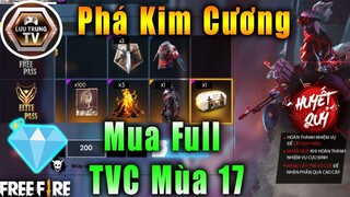 [Garena Free Fire] Phá Gần 4000 Kim Cương Mua Full Thẻ Vô Cực Mùa 17 - Huyết Quỷ | Lưu Trung TV