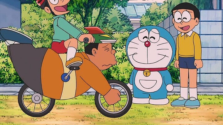 Doraemon: Fat Tiger merged with a bicycle, and Suneo was very excited to see it