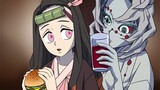 [Fanart][Demon Slayer]Nezuko, a hamburger and blood