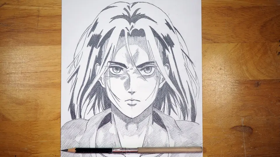 Anime Drawing | How to Draw Eren Jaeger (Long Hair) | Attack on Titan  Season 4 Part 2 - Bilibili