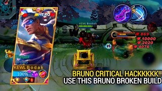 BRUNO CRITICAL HACKKKKK (use this broken build) | BRUNO BEST BUILD AND EMBLEM MLBB