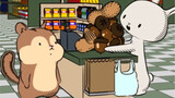 Animated short squirrel goes shopping in supermarket