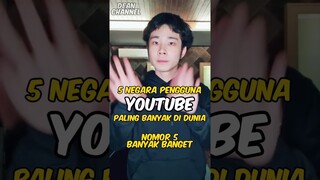 5 Negara Pengguna Youtube Terbanyak di dunia (Nomor 5 Banyak Banget) #shorts