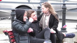 【Life】Social experiment Passersby react as Russian girl sits on them.
