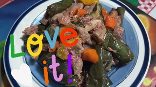 Pork binagoongan na may talong#my own recipe#pangmasa#yummy