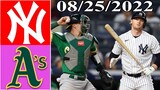 New York Yankees vs Oakland Athletics (8/25/2022) Game Highlights| MLB Highlights 2022