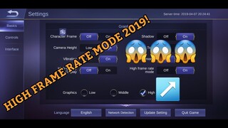 HOW TO GET HIGH FRAME RATE MODE IN MOBILE LEGENDS 2019