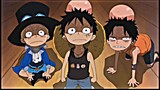 One piece happy moments with Luffy Sabo Ace Dadan and Garp