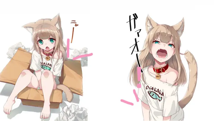 Catgirl cream filling animation