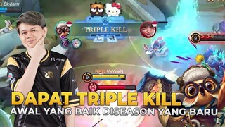 DAPAT TRIPEL KILL DI AWAL SEASON PAS LAGI RANKED BARENG RRQ HOSHI - MLBB