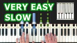 Harry Potter Theme - VERY EASY PIANO TUTORIAL SLOW (Hedwig's Theme) - How To Play (Synthesia)