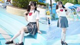 The sweet girl in the swimming pool and JK uniform is more suitable~ let's have half of the ice crea