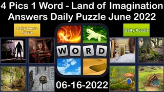 4 Pics 1 Word - Land of Imagination - 16 June 2022 - Answer Daily Puzzle + Bonus Puzzle