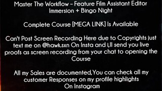 Master The Workflow Course Feature Film Assistant Editor Immersion + Bingo Night Download