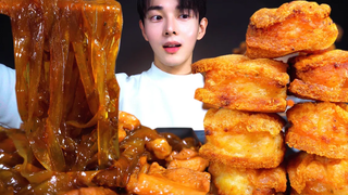 ASMR MUKBANG Jjim Dak (ไก่ตุ๋น) & กุ้งทอด เสียงกินกุ้งทอด