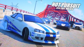 HOT PURSUIT SKYLINE R34 PAUL WALKER ! KEI DALAM KEADAAN DARURAT !!! GTA 5 ROLEPLAY