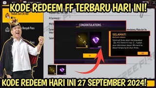 KODE REDEEM FF HARI INI! KODE REDEEM FREE FIRE TERBARU 27 SEPTEMBER 2024