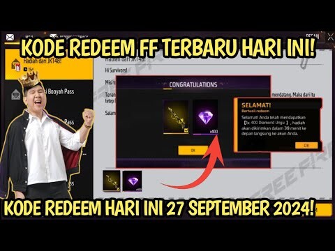 KODE REDEEM FF HARI INI! KODE REDEEM FREE FIRE TERBARU 27 SEPTEMBER 2024