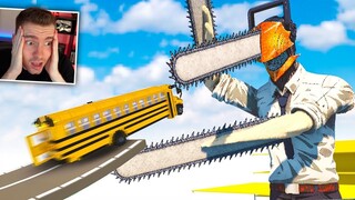 CARROS vs CHAINSAW MAN (destruiu tudo) - Teardown