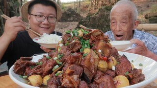 Countryside Recipe & Mukbang | Braised Ribs with Eggs