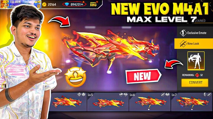 Free Fire I Got New Evo M4A1 In New Faded Wheel😍 Maxed It To Level 7 -Garena Free Fire