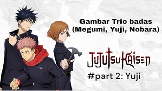 Menggambar trio badas Jujutsu kaisen, #part 2: yuji itadori