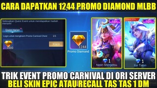 CARA DAPATKAN 1244 PROMO DIAMOND MOBILE LEGENDS! KLAIM 1000 PROMO DM MODAL LOGIN BELI SKIN EPIC 1 DM