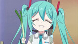 "Hatsune Miku memegang daun bawang, tapi kelihatannya sangat enak~❤️"