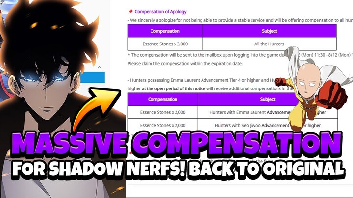 NETMARBLE GIVES OUT MASSIVE COMPENSATION FOR SHADOW NERFS! SAITAMA APPEARS! [Solo Leveling: Arise]