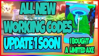 ALL *4* NEW CODES IN TREE CHOPPING SIMULATOR (ROBLOX) [AUGUST-03-2020] *+I BOUGHT A LIMITED AXE*