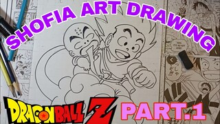 Drawing dragon ball Goku dan Krilin part.1